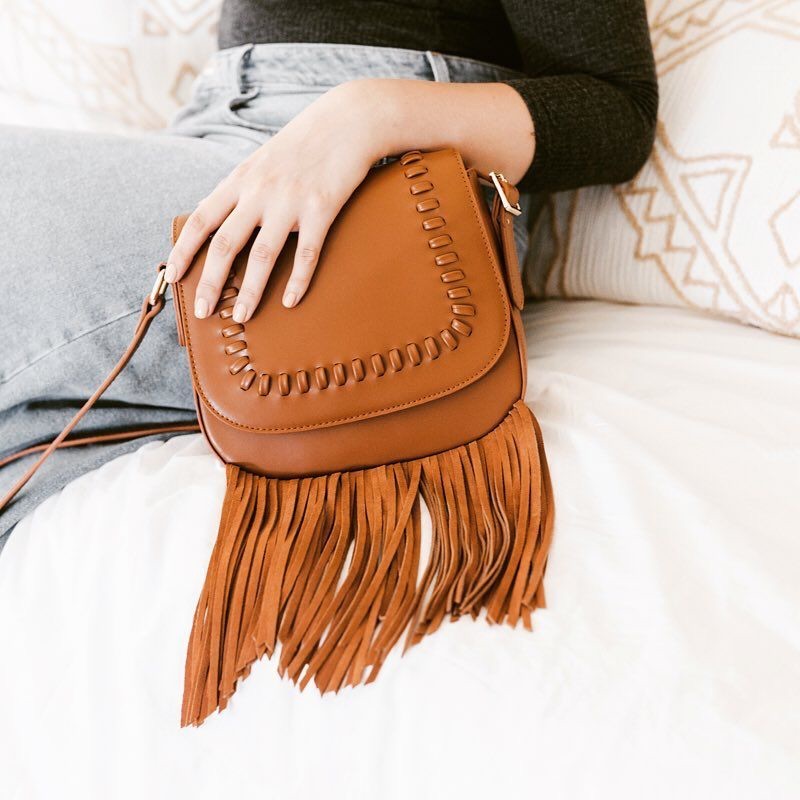 Summer & Rose Saddle Bag With Fringe